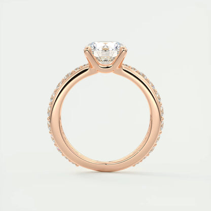 8-9 GM Round Solitaire Split Shank Engagement Ring