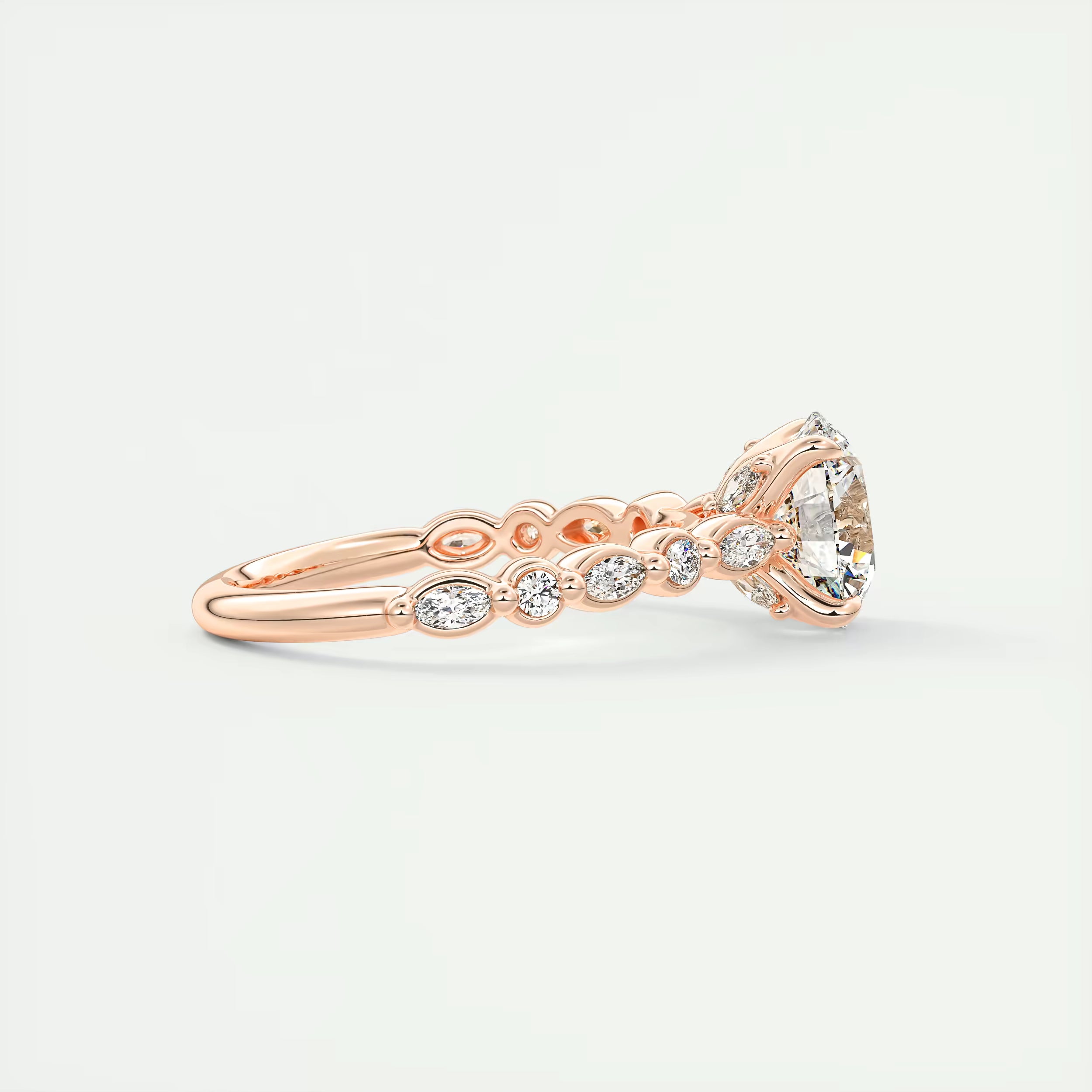 2.00 Ct Center Stone Round Solitaire Half Coverage Engagement Ring