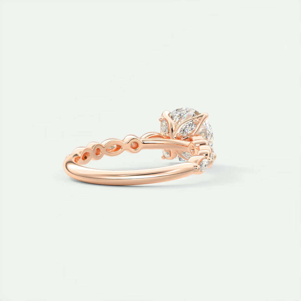 2.00 Ct Center Stone Round Solitaire Half Coverage Engagement Ring