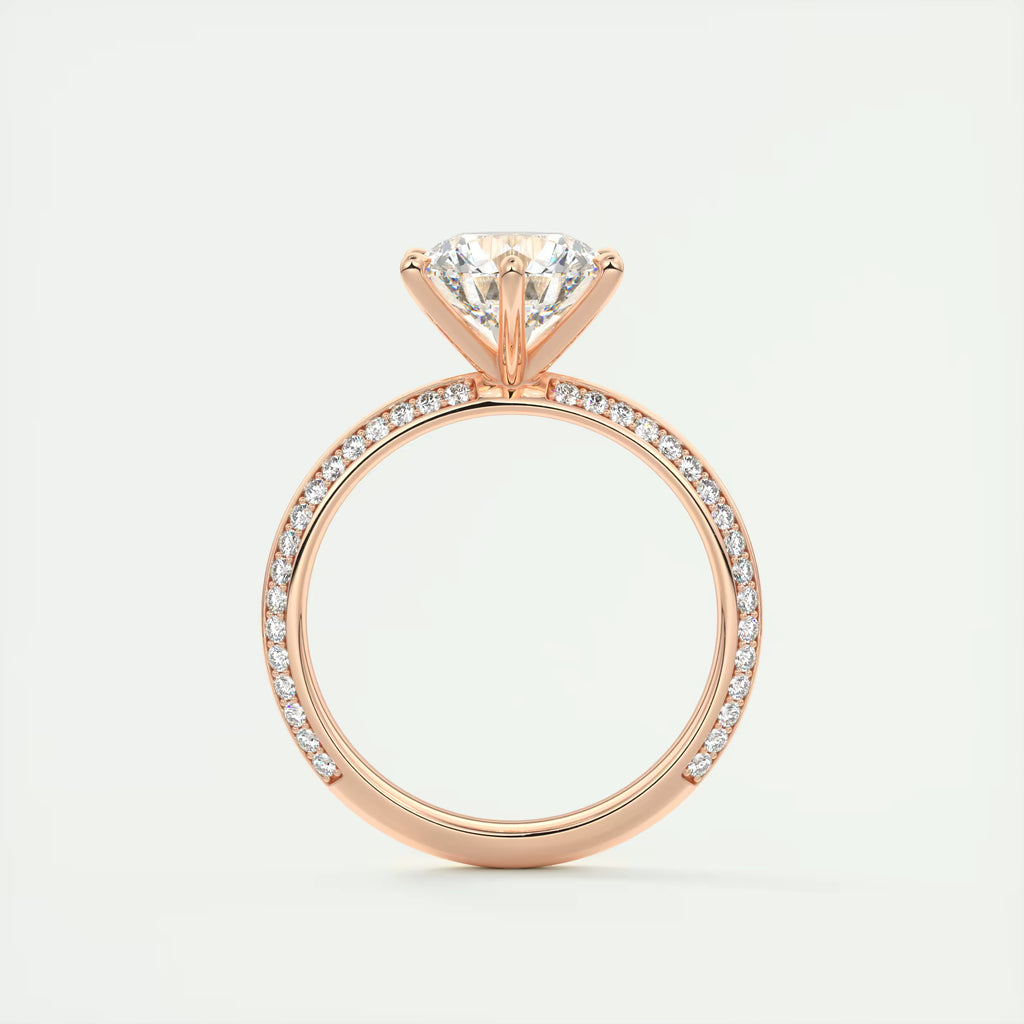 2.00 Ct Round Solitaire Loren Pave Engagement Ring