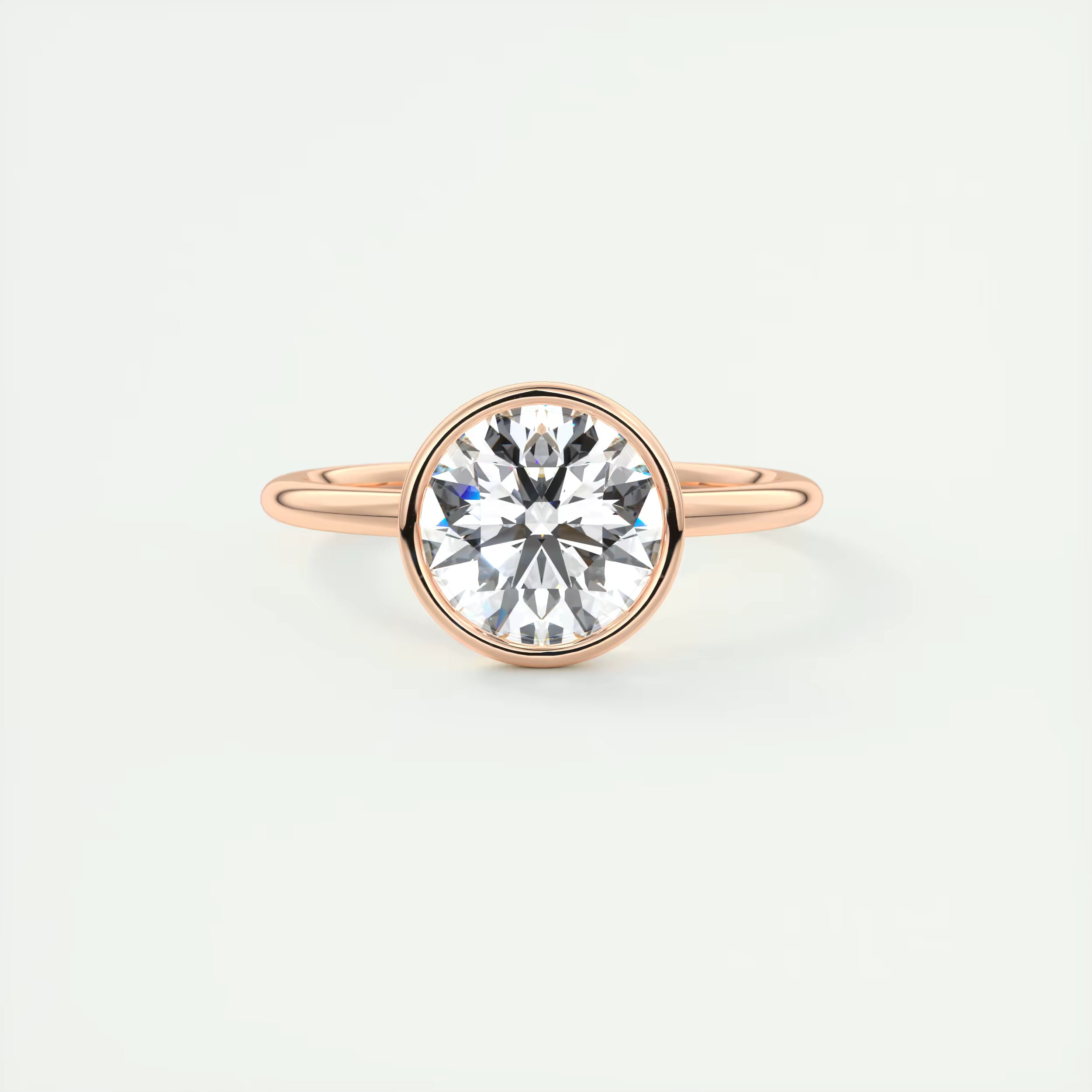 2.00 Ct Round Bezel Set Solitaire Antique Style Art Deco Engagement Ring