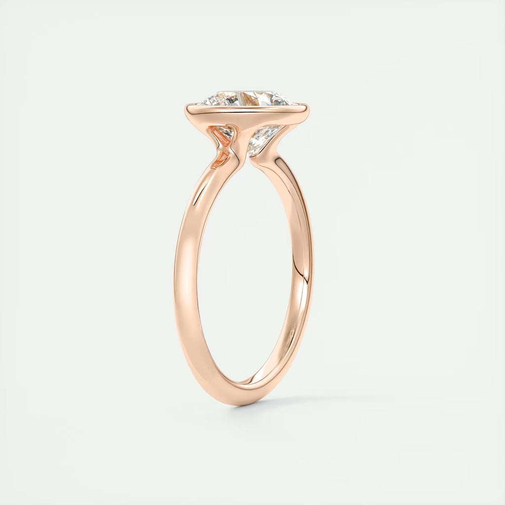 2.00 Ct Round Bezel Set Solitaire Antique Style Art Deco Engagement Ring