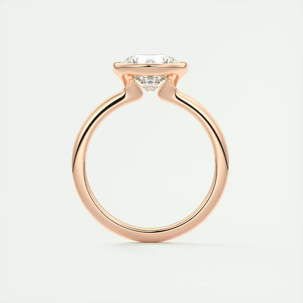 2.00 Ct Round Bezel Set Solitaire Antique Style Art Deco Engagement Ring