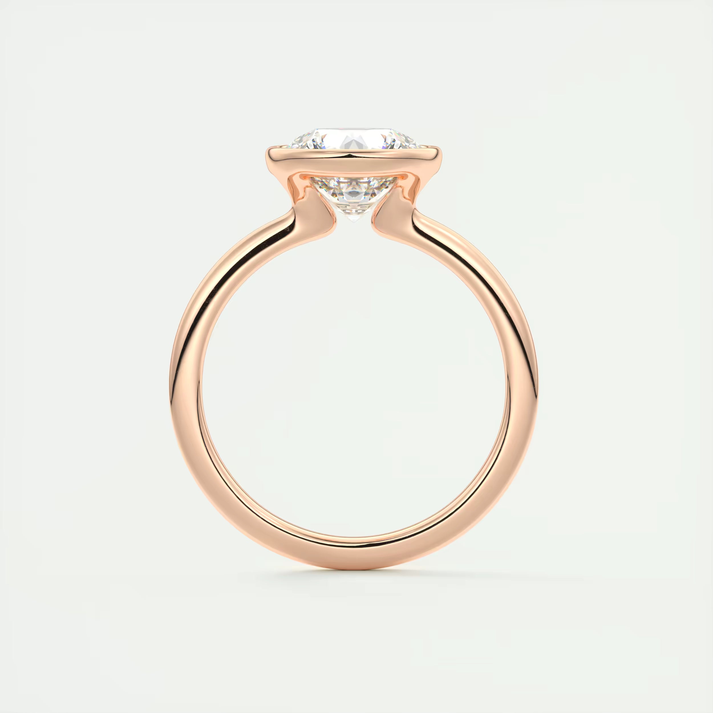 2.00 Ct Round Bezel Set Solitaire Antique Style Art Deco Engagement Ring