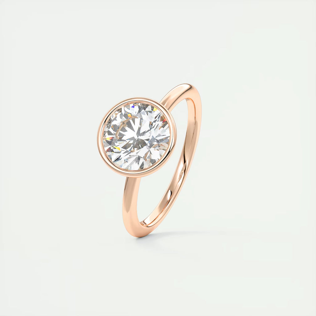 2.00 Ct Round Bezel Set Solitaire Antique Style Art Deco Engagement Ring