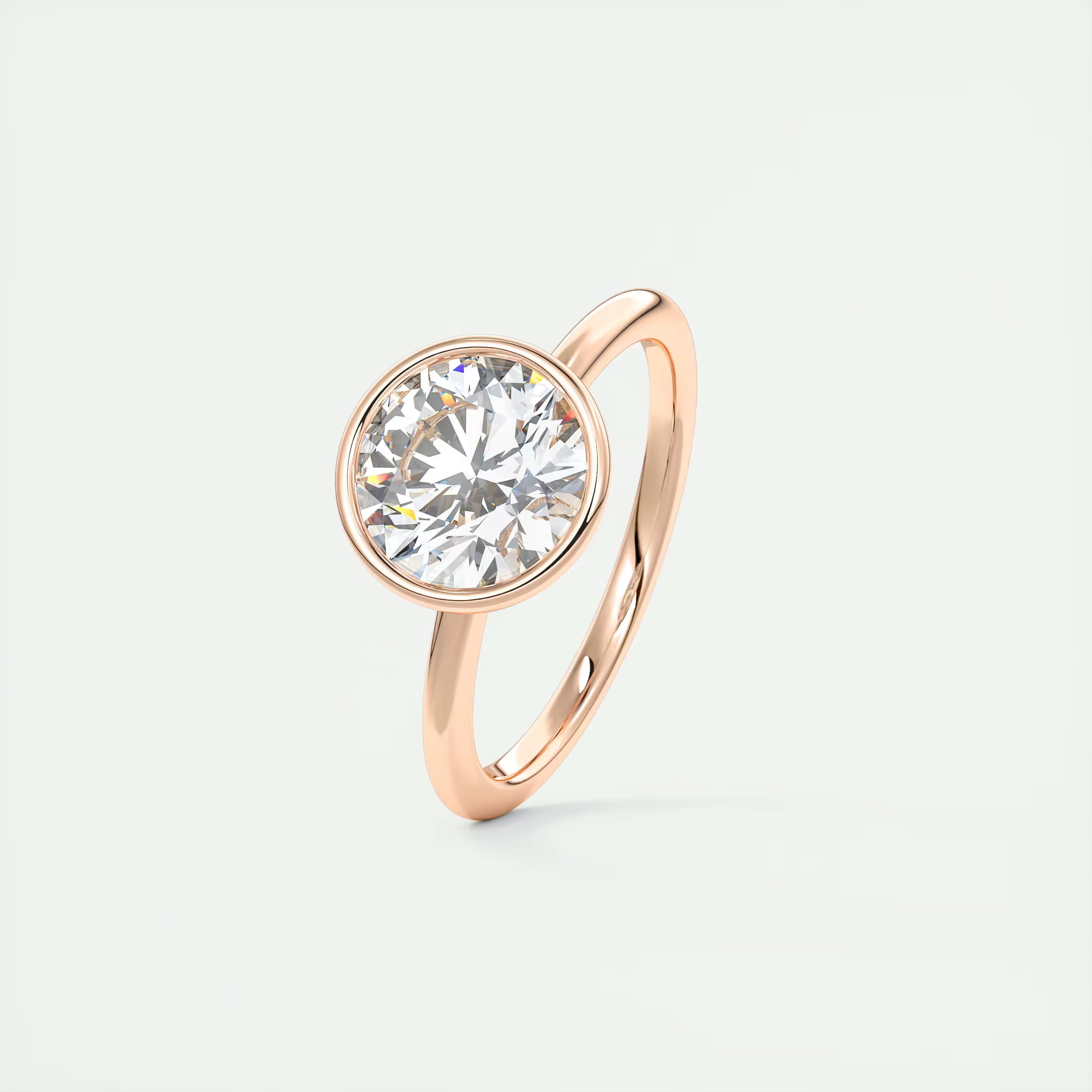 2.00 Ct Round Bezel Set Solitaire Antique Style Art Deco Engagement Ring