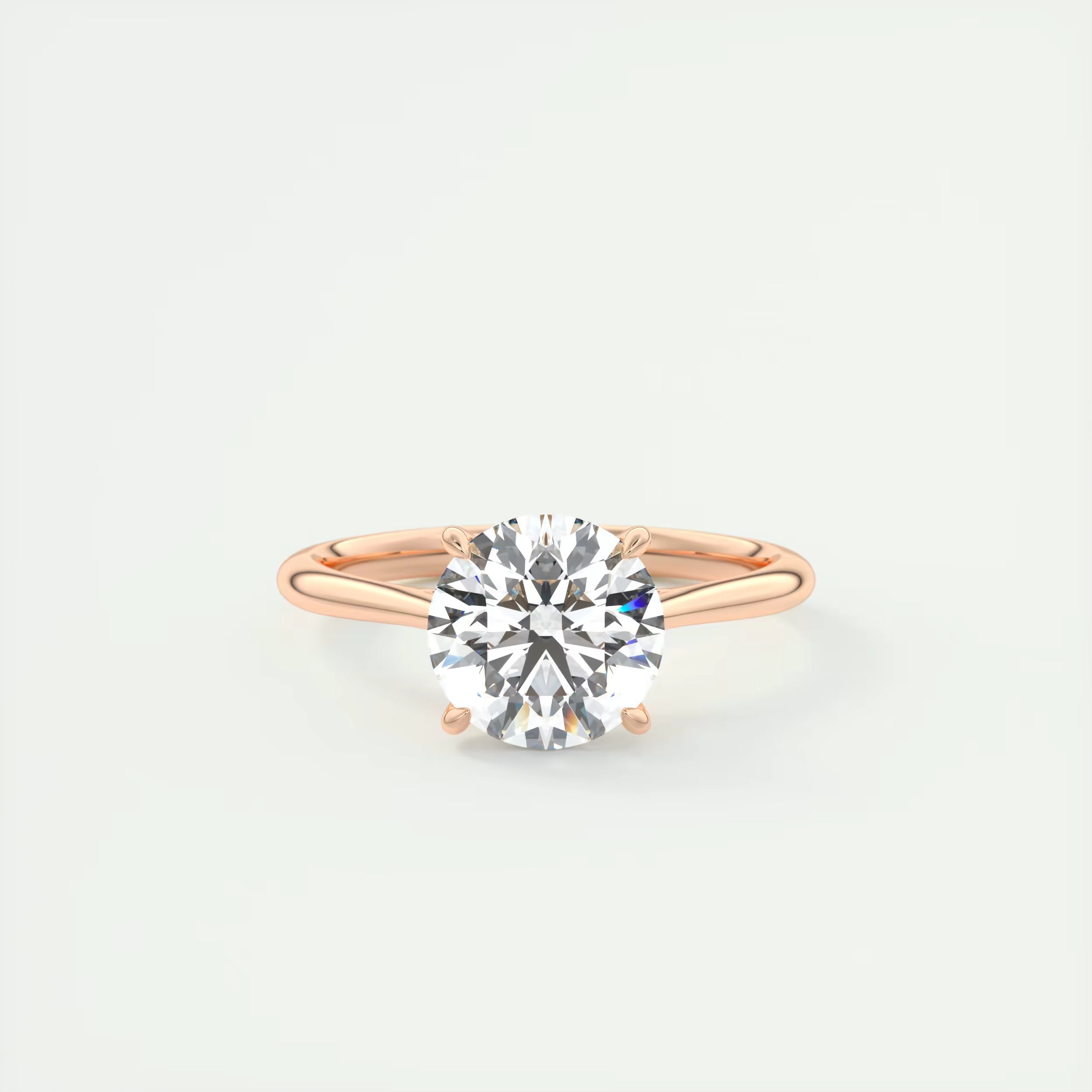 2.08 Ct The Cathedral Solitaire Center Stone Round Side Stone Round Engagement Rings