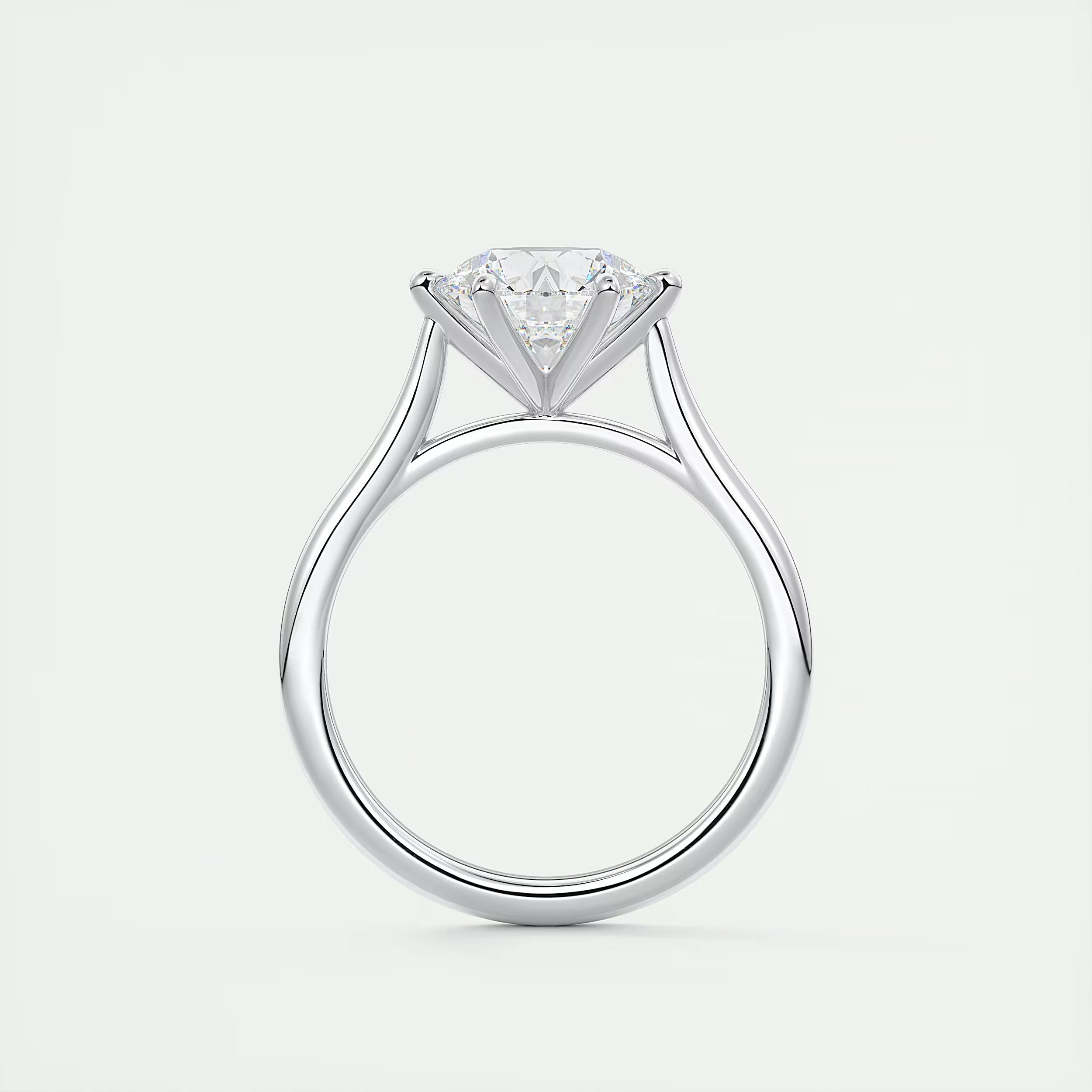 2.00 Ct The Six Point Cathedral Two Tone Round Gold Cathedral Solitaire with Prongs Engagement Rings