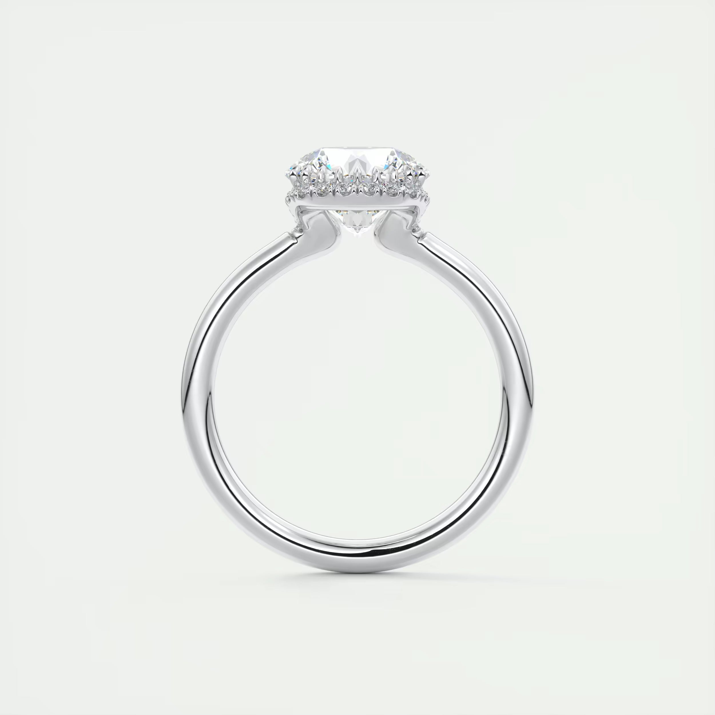 2.14 Ct In Round Bardot Scallop Engagement Rings