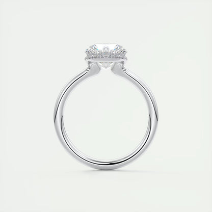 2.14 Ct In Round Bardot Scallop Engagement Ring