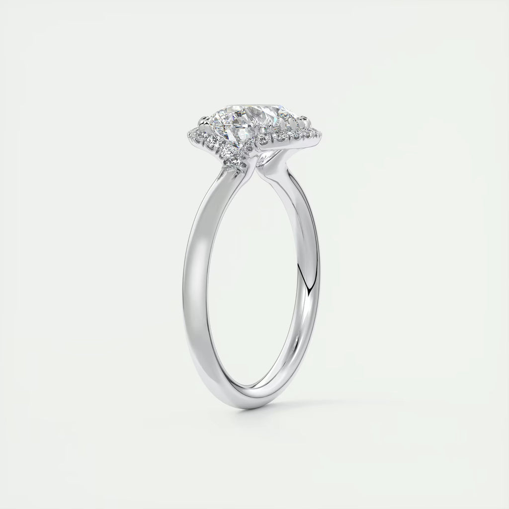 2.14 Ct In Round Bardot Scallop Engagement Rings