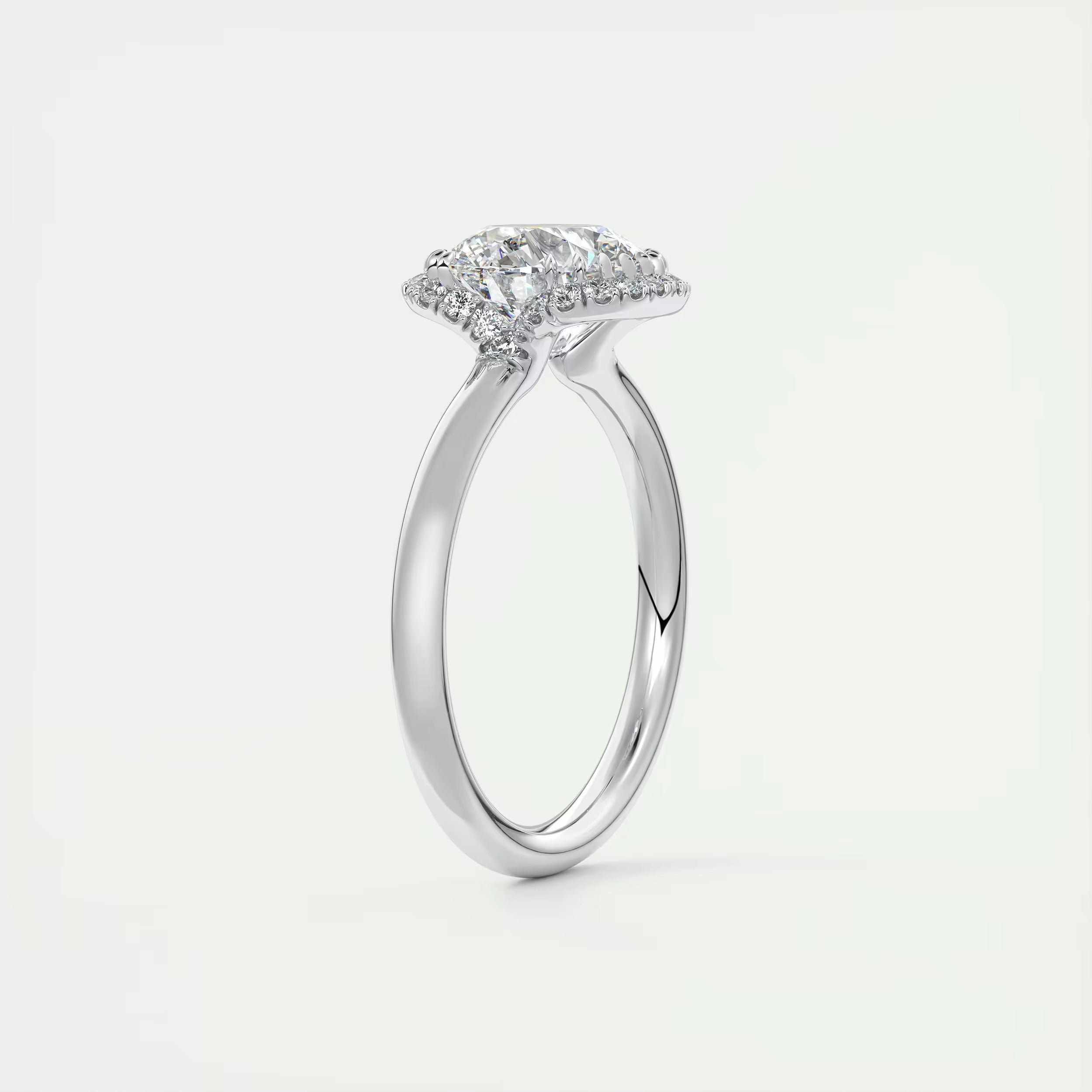 2.14 Ct In Round Bardot Scallop Engagement Rings