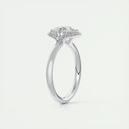 2.14 Ct In Round Bardot Scallop Engagement Ring