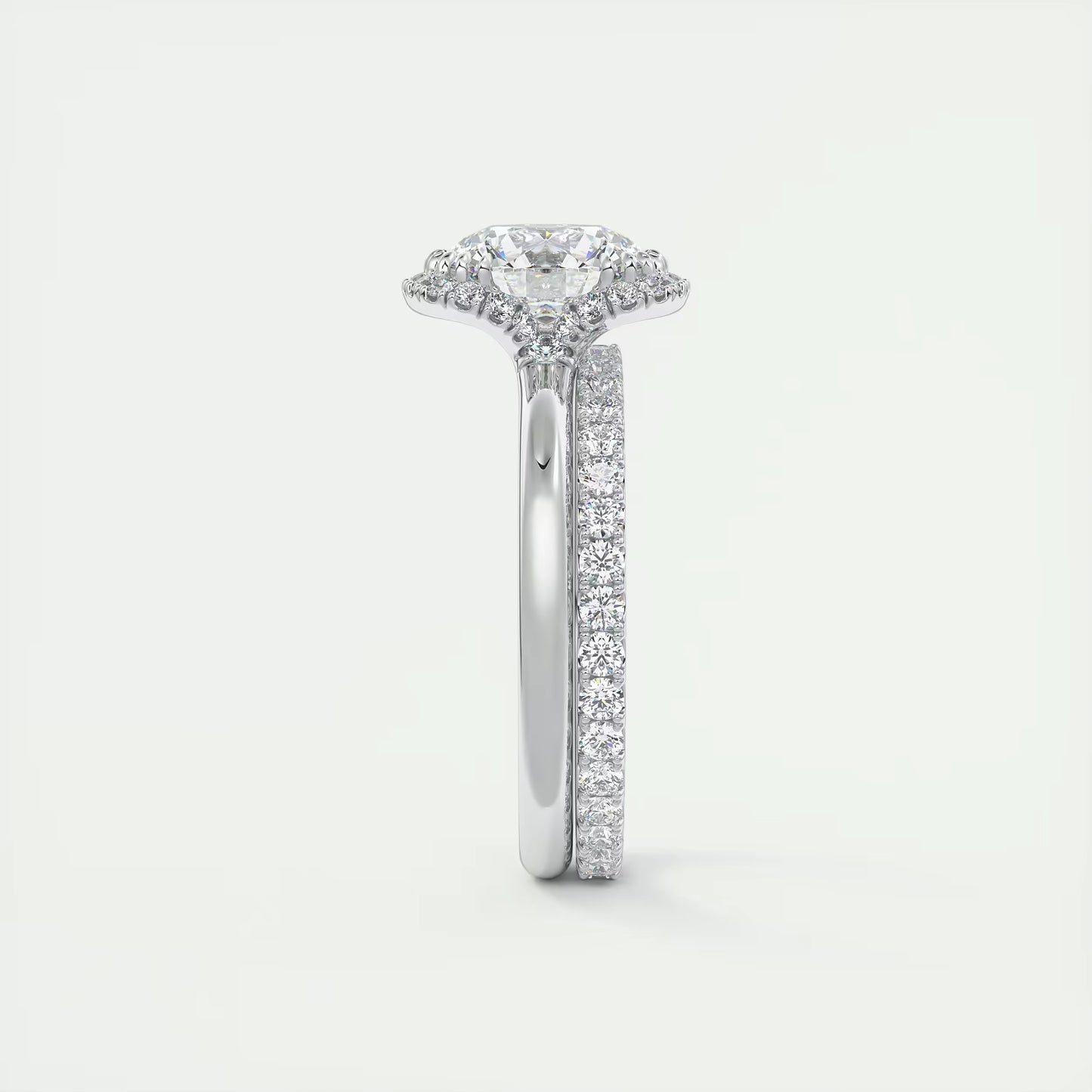 2.14 Ct In Round Bardot Scallop Engagement Ring