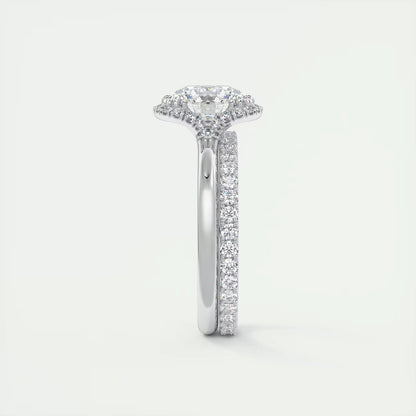 2.14 Ct In Round Bardot Scallop Engagement Ring