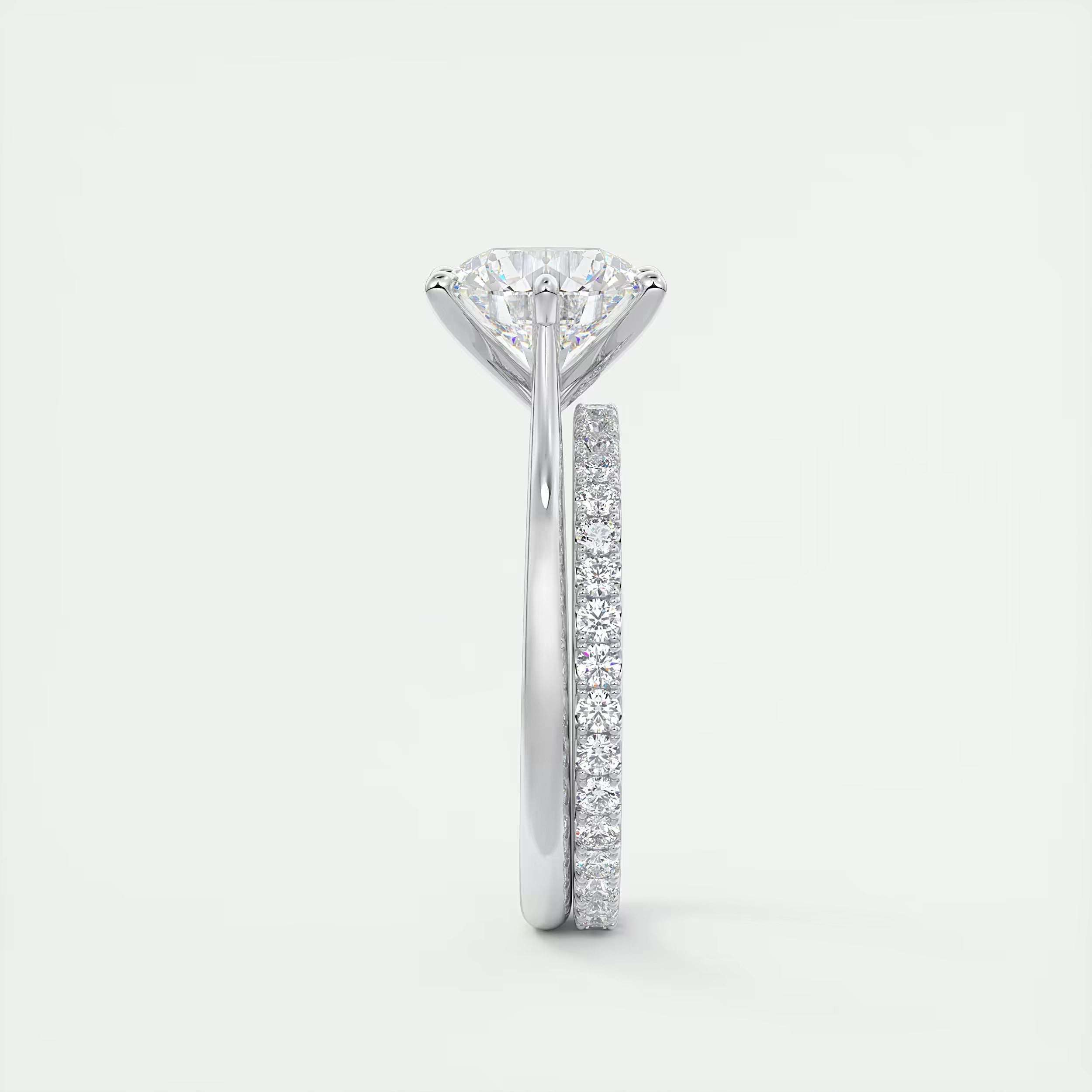 2.00 Ct The Six Point Cathedral Two Tone Round Gold Cathedral Solitaire with Prongs Engagement Rings