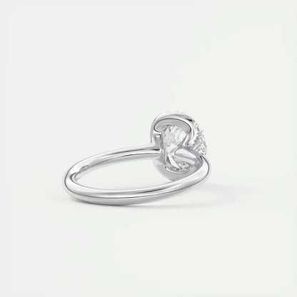 2.14 Ct In Round Bardot Scallop Engagement Ring
