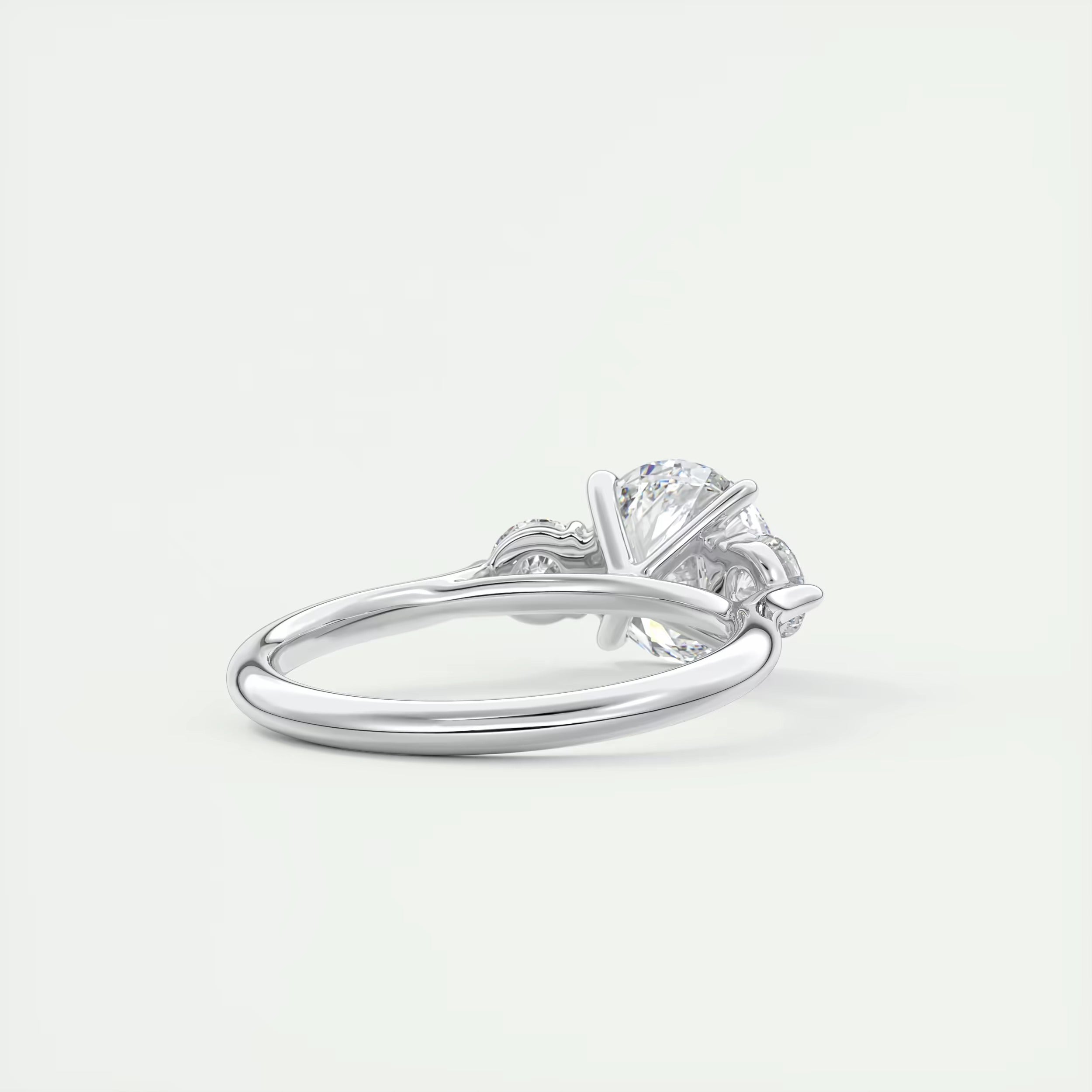 2.50 Ct The Cathedral Center Stone Round & Side Stone Round Engagement Rings