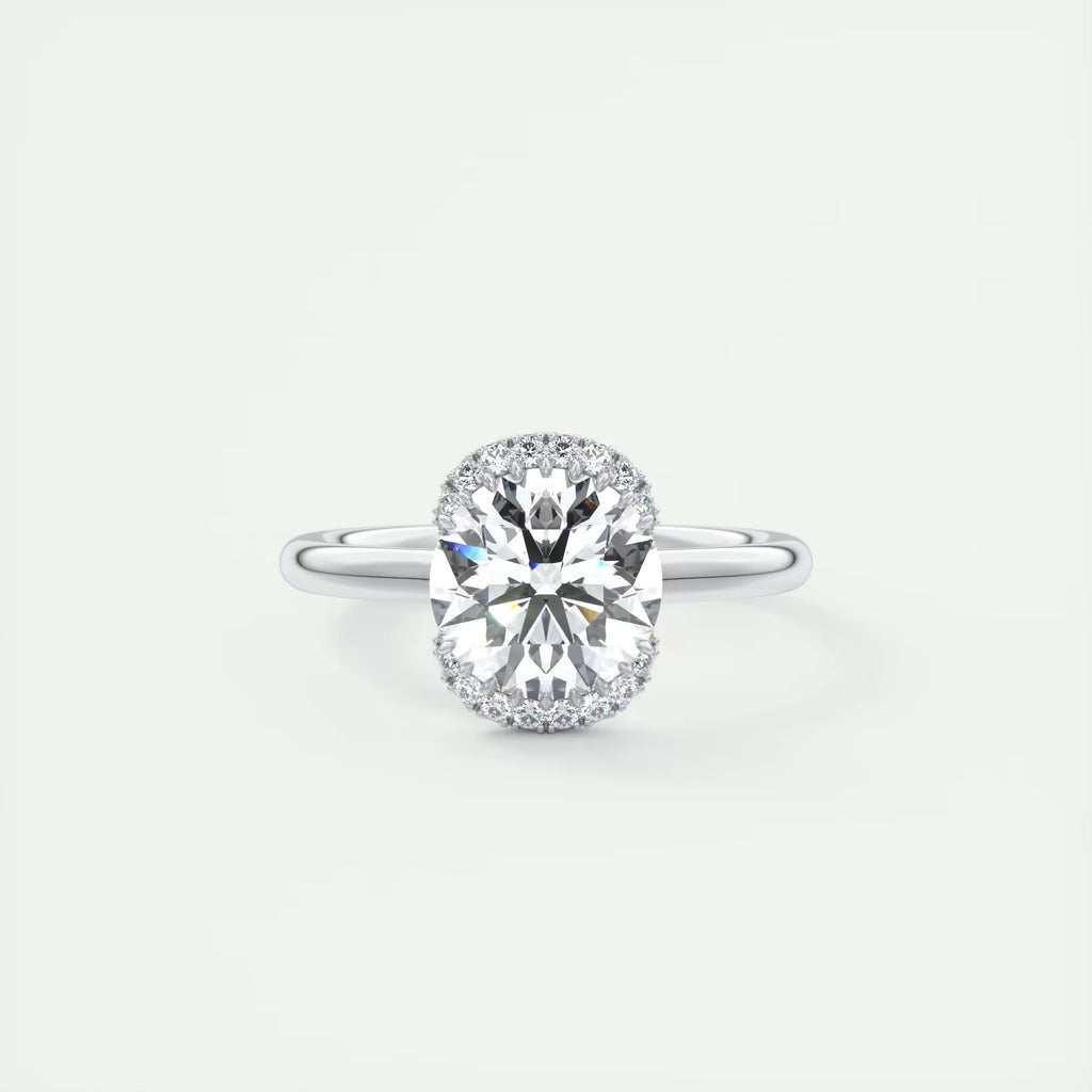 2.14 Ct In Round Bardot Scallop Engagement Rings