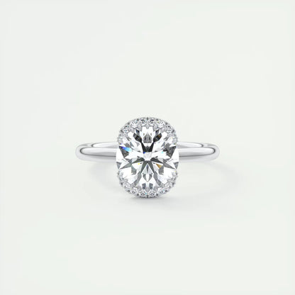 2.14 Ct In Round Bardot Scallop Engagement Ring