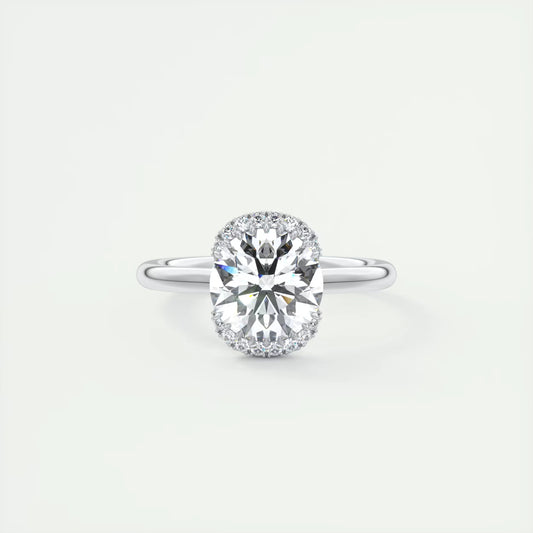 2.14 Ct In Round Bardot Scallop Engagement Ring