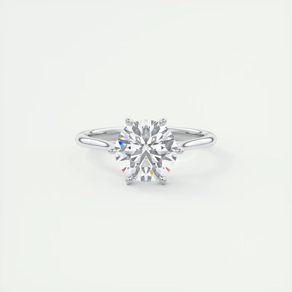 2.00 Ct The Six Point Cathedral Two Tone Round Gold Cathedral Solitaire with Prongs Engagement Rings