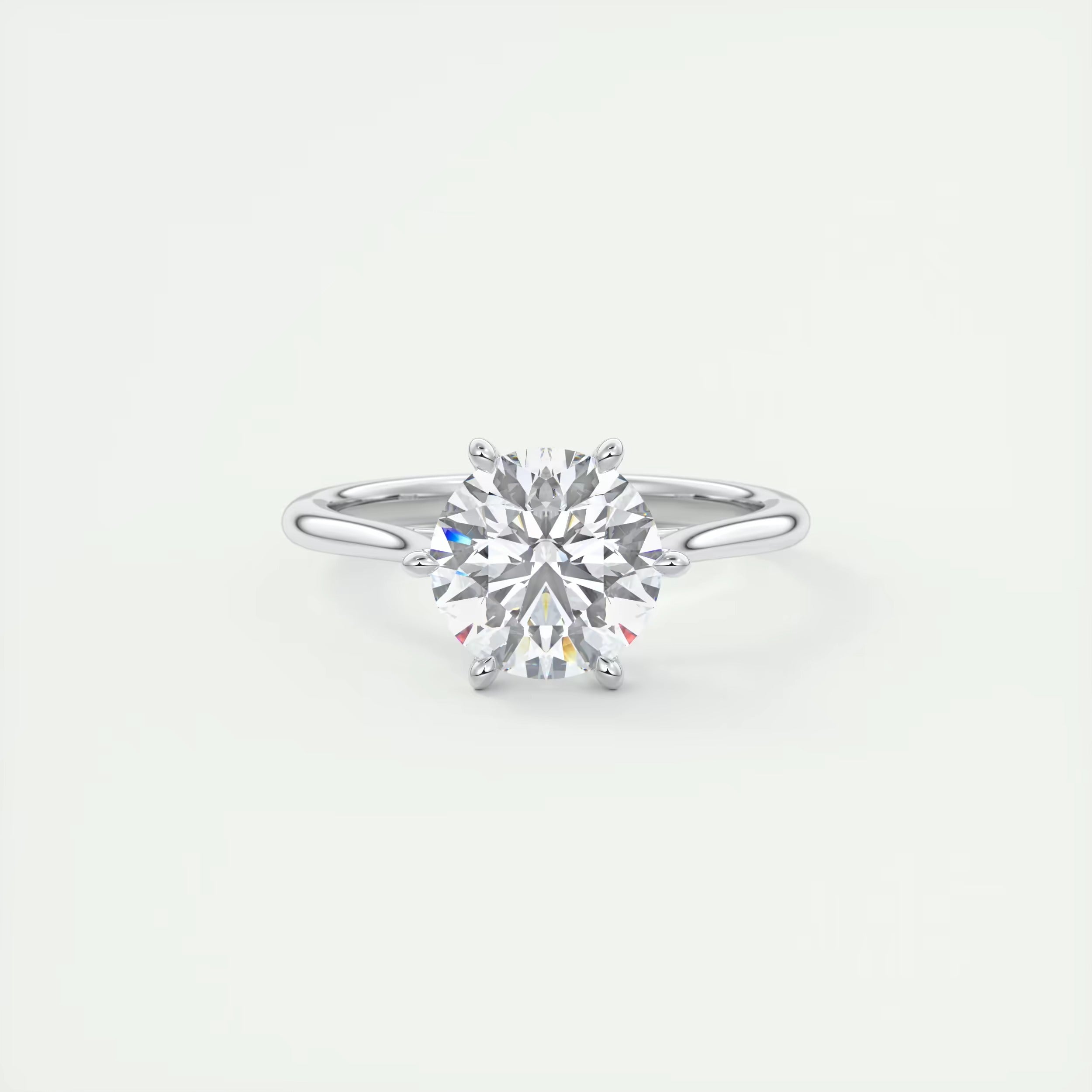 2.00 Ct The Six Point Cathedral Two Tone Round Gold Cathedral Solitaire with Prongs Engagement Rings