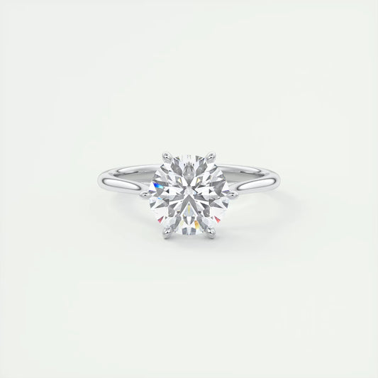 2.00 Ct The Six Point Cathedral Two Tone Round Gold Cathedral Solitaire with Prongs
