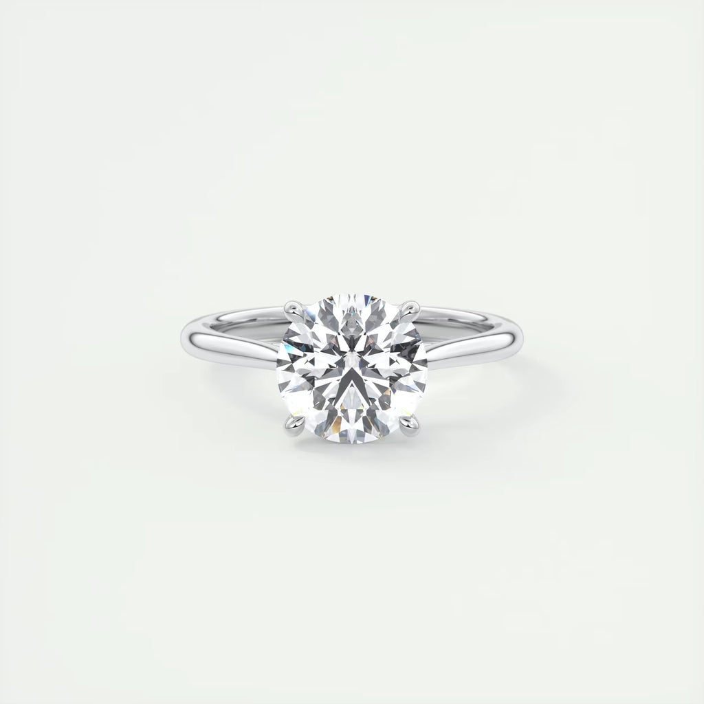 2.00 Ct The Cathedral Two Tone Round Gold Cathedral Solitaire with Prongs Engagement Ring