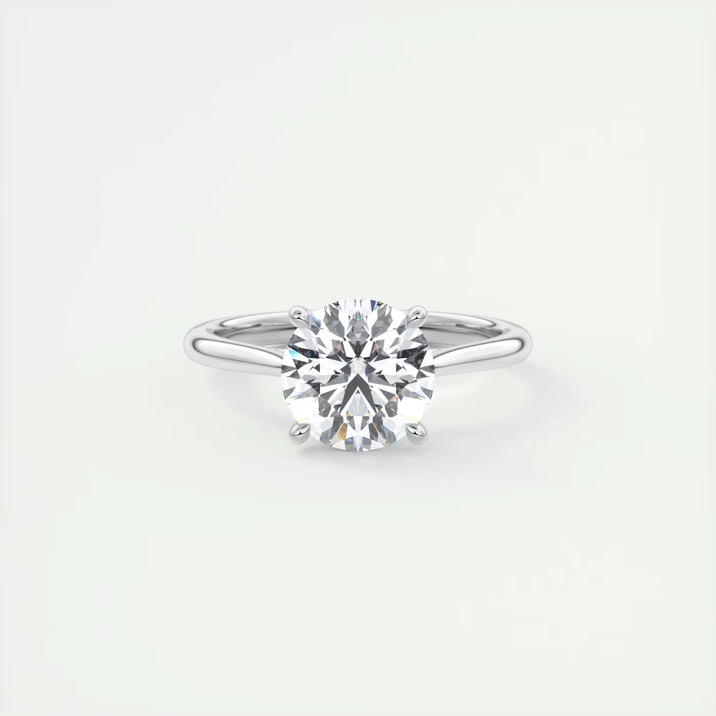 2.00 Ct The Cathedral Two Tone Round Gold Cathedral Solitaire with Prongs Engagement Ring