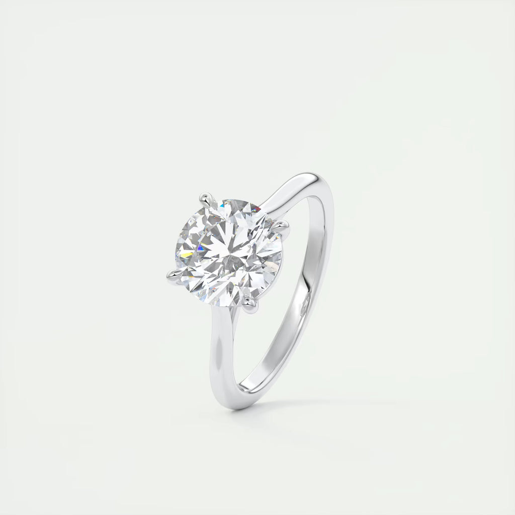 2.00 Ct The Cathedral Two Tone Round Gold Cathedral Solitaire with Prongs Engagement Ring