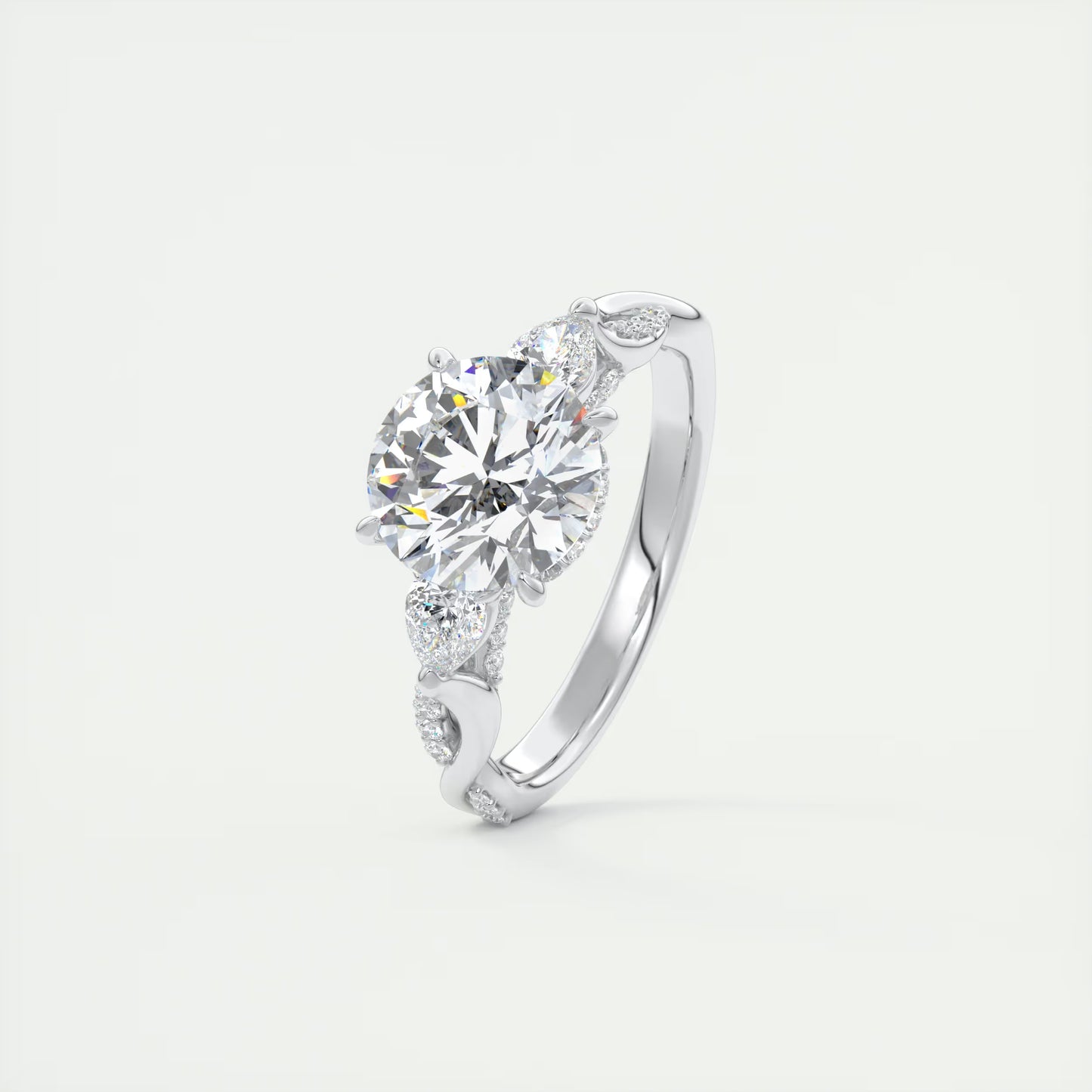 2.75 Ct The Full Bloom Round  - Twisted Pave Round Solitaire Engagement Rings