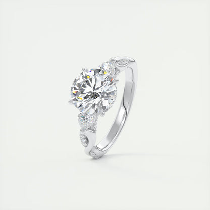 2.75 Ct The Full Bloom Round  - Twisted Pave Round Solitaire Engagement Rings