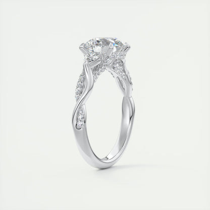 2.75 Ct The Full Bloom Round  - Twisted Pave Round Solitaire Engagement Rings