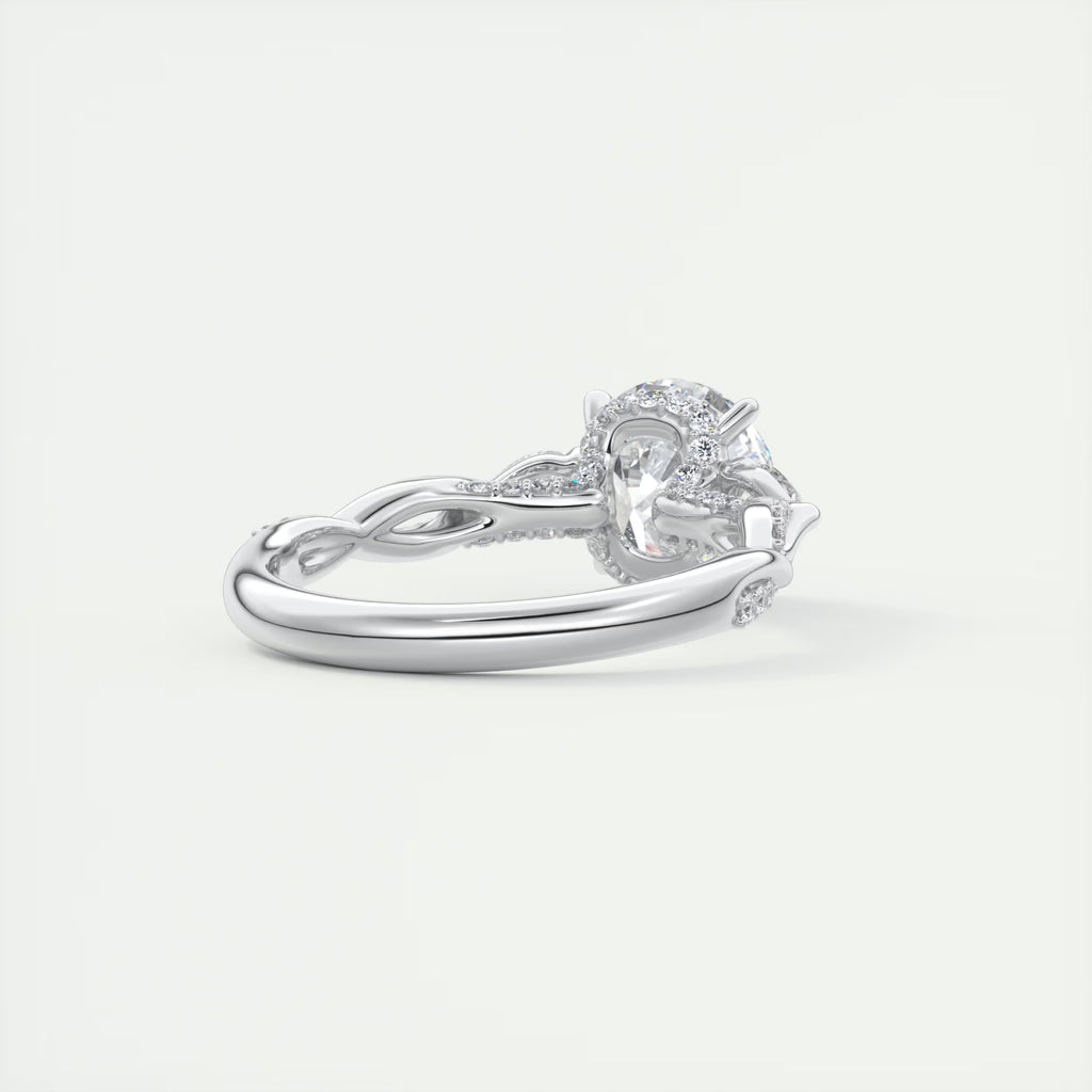 2.75 Ct The Full Bloom Twisted Pave Round Solitaire Engagement Rings