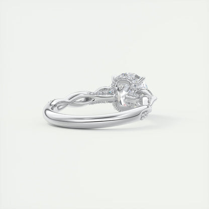 2.75 Ct The Full Bloom Round  - Twisted Pave Round Solitaire Engagement Rings