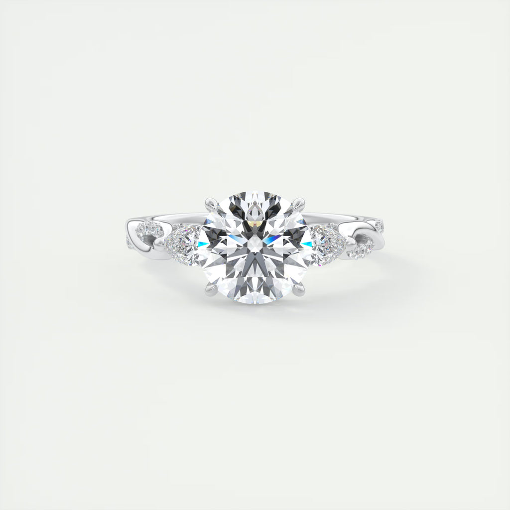 2.75 Ct The Full Bloom Twisted Pave Round Solitaire Engagement Rings