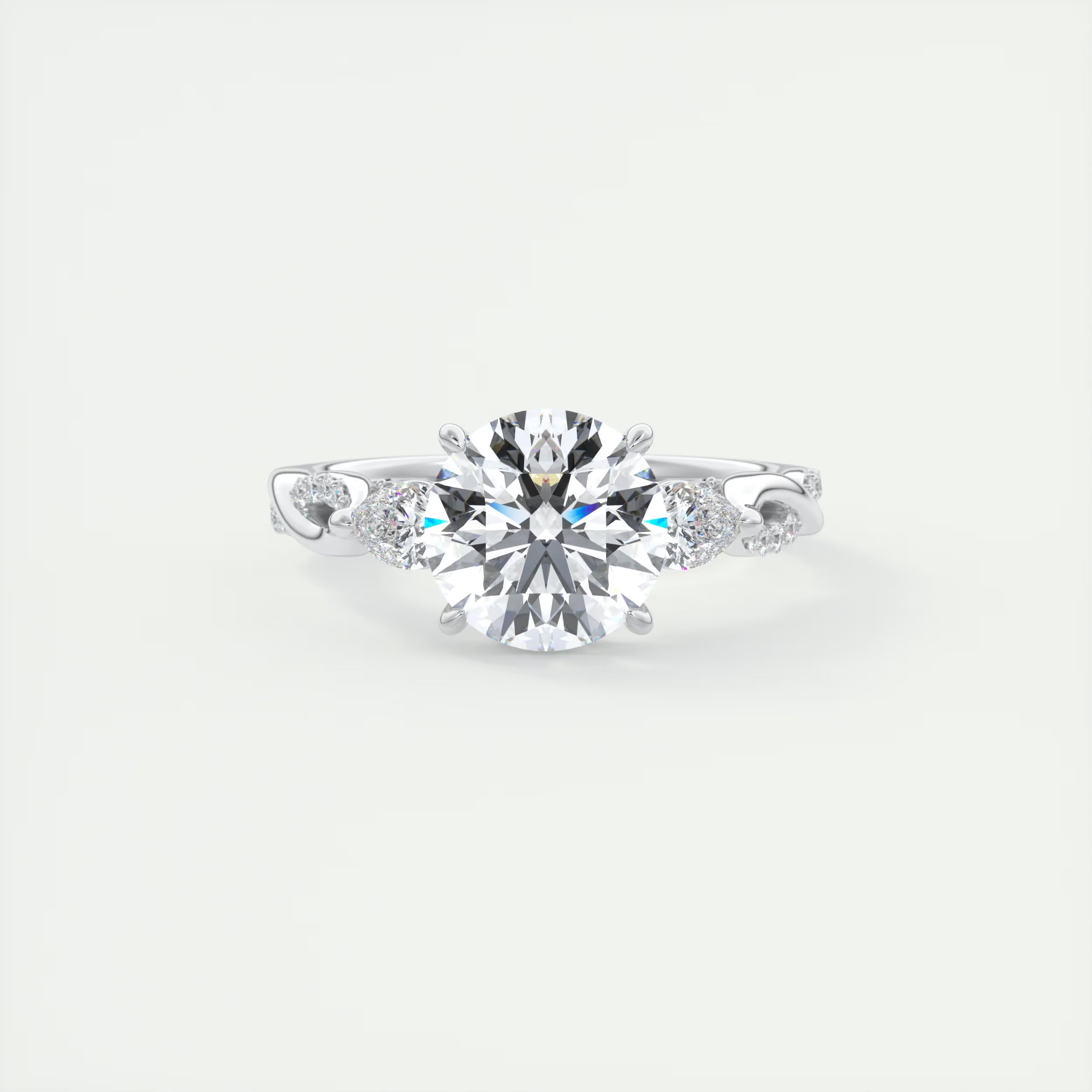 2.75 Ct The Full Bloom Twisted Pave Round Solitaire Engagement Rings