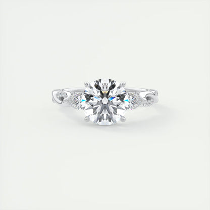 2.75 Ct The Full Bloom Round  - Twisted Pave Round Solitaire Engagement Rings