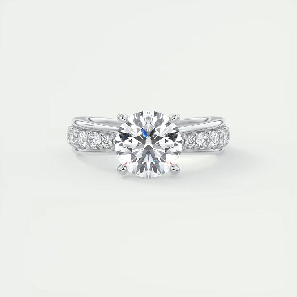 2.80 Ct Round Solitaire Split Shank Engagement Ring