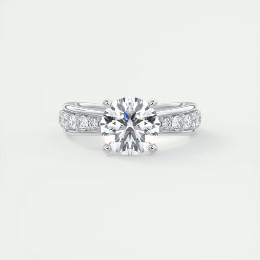 8-9 GM Round Solitaire Split Shank Engagement Ring