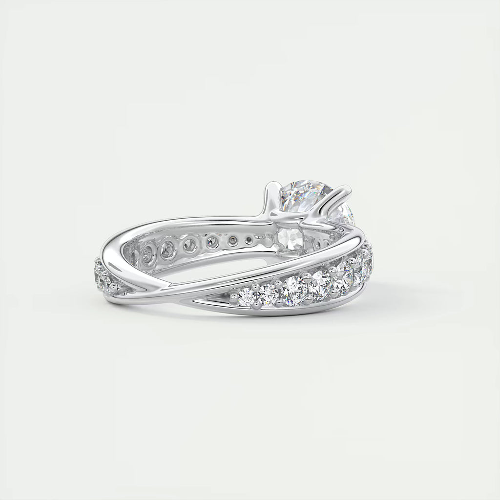 2.80 Ct Round Solitaire Split Shank Engagement Ring