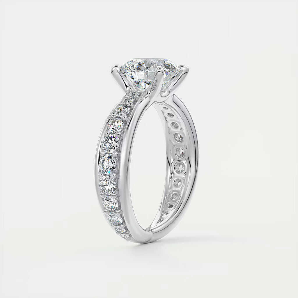 2.80 Ct Round Solitaire Split Shank Engagement Ring