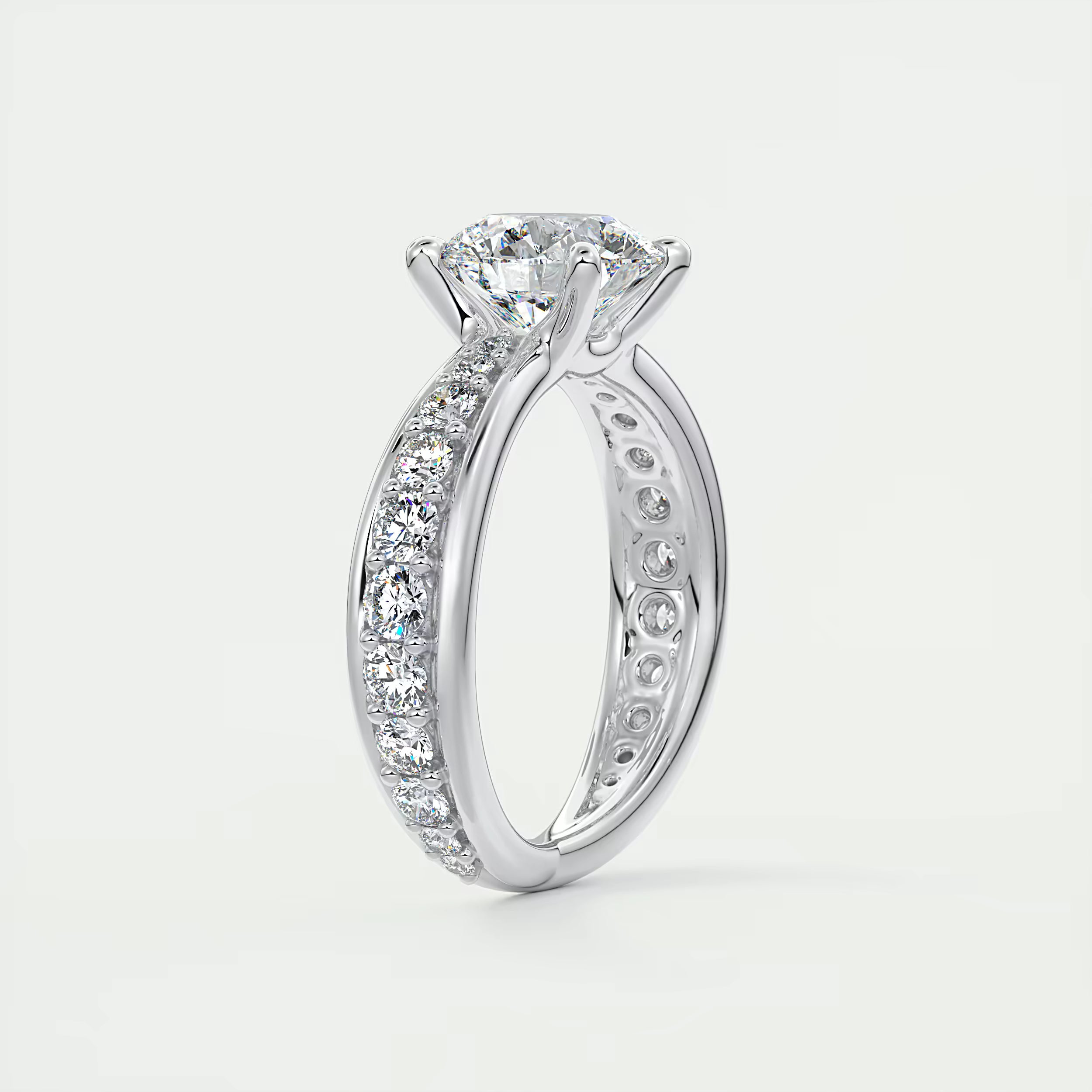2.80 Ct Round Solitaire Split Shank Engagement Ring
