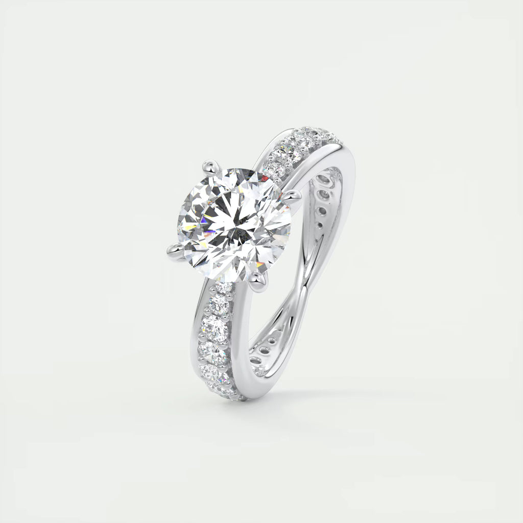 2.80 Ct Round Solitaire Split Shank Engagement Ring
