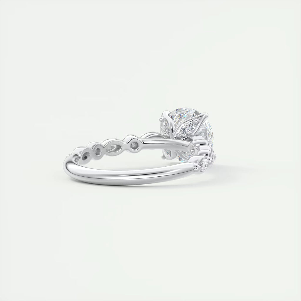 2.00 Ct Center Stone Round Solitaire Half Coverage Engagement Ring