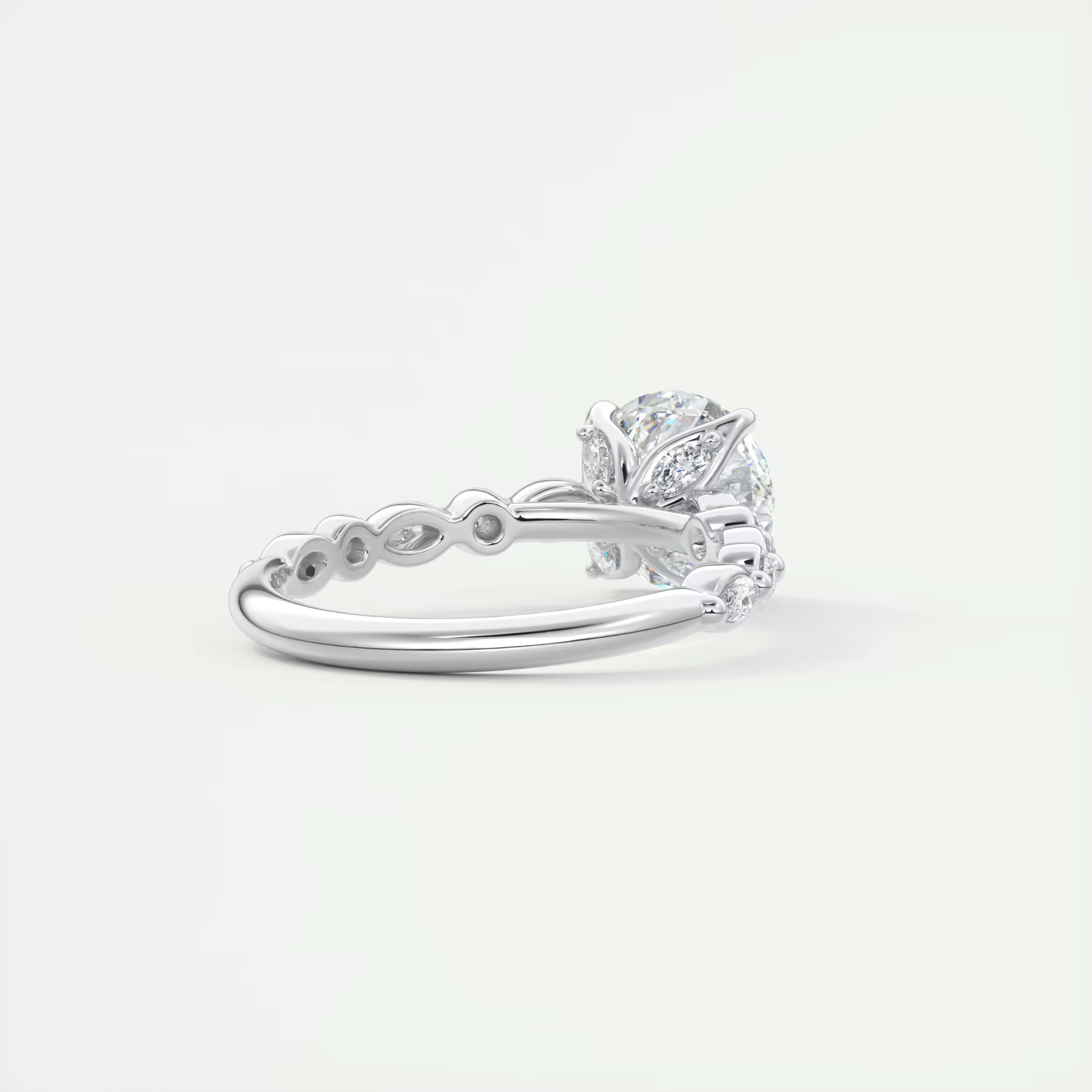 2.00 Ct Center Stone Round Solitaire Half Coverage Engagement Ring
