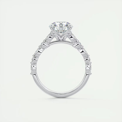 8-9 GM Round Solitaire Half Coverage Engagement Ring