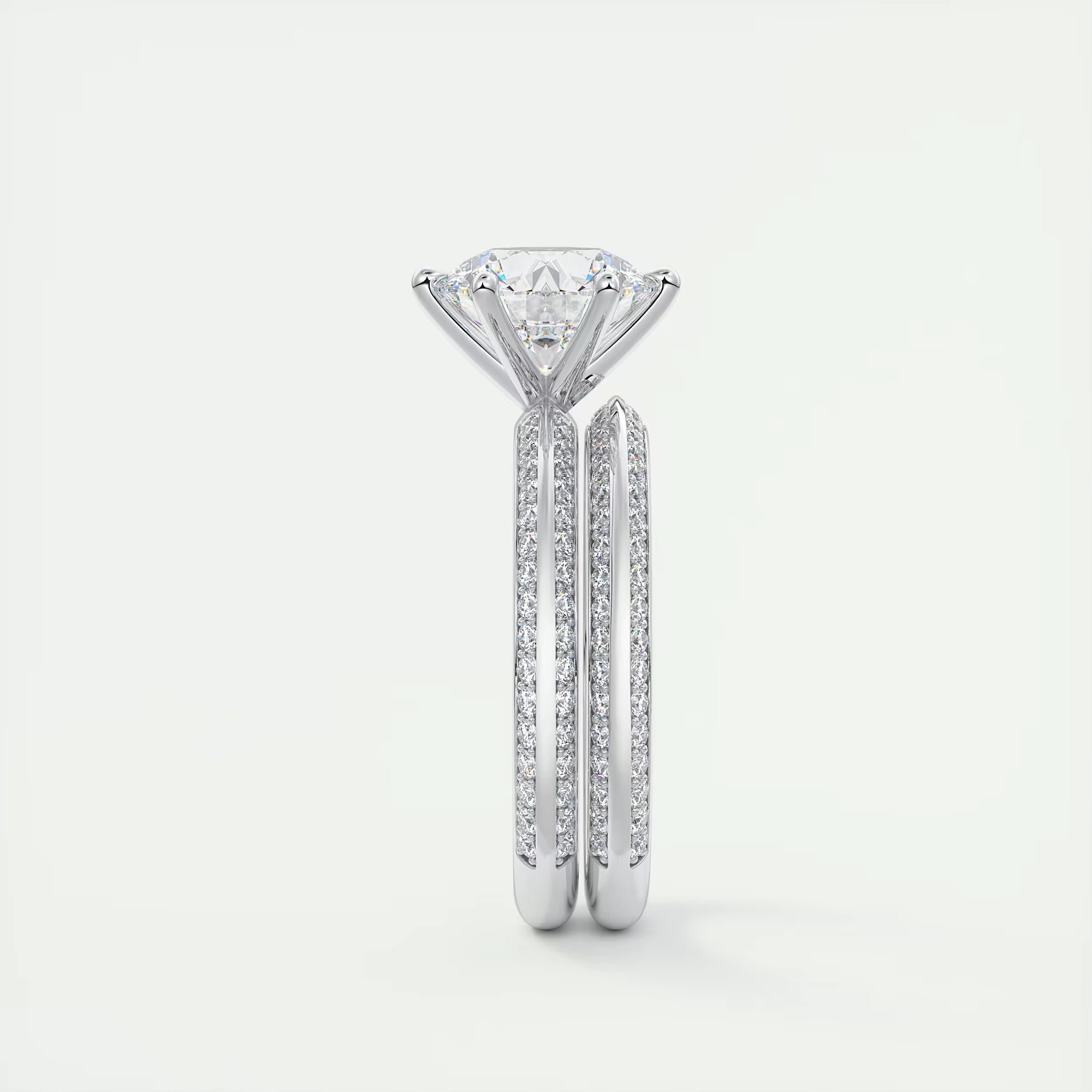 2.00 Ct Round Solitaire Loren Pave Engagement Ring