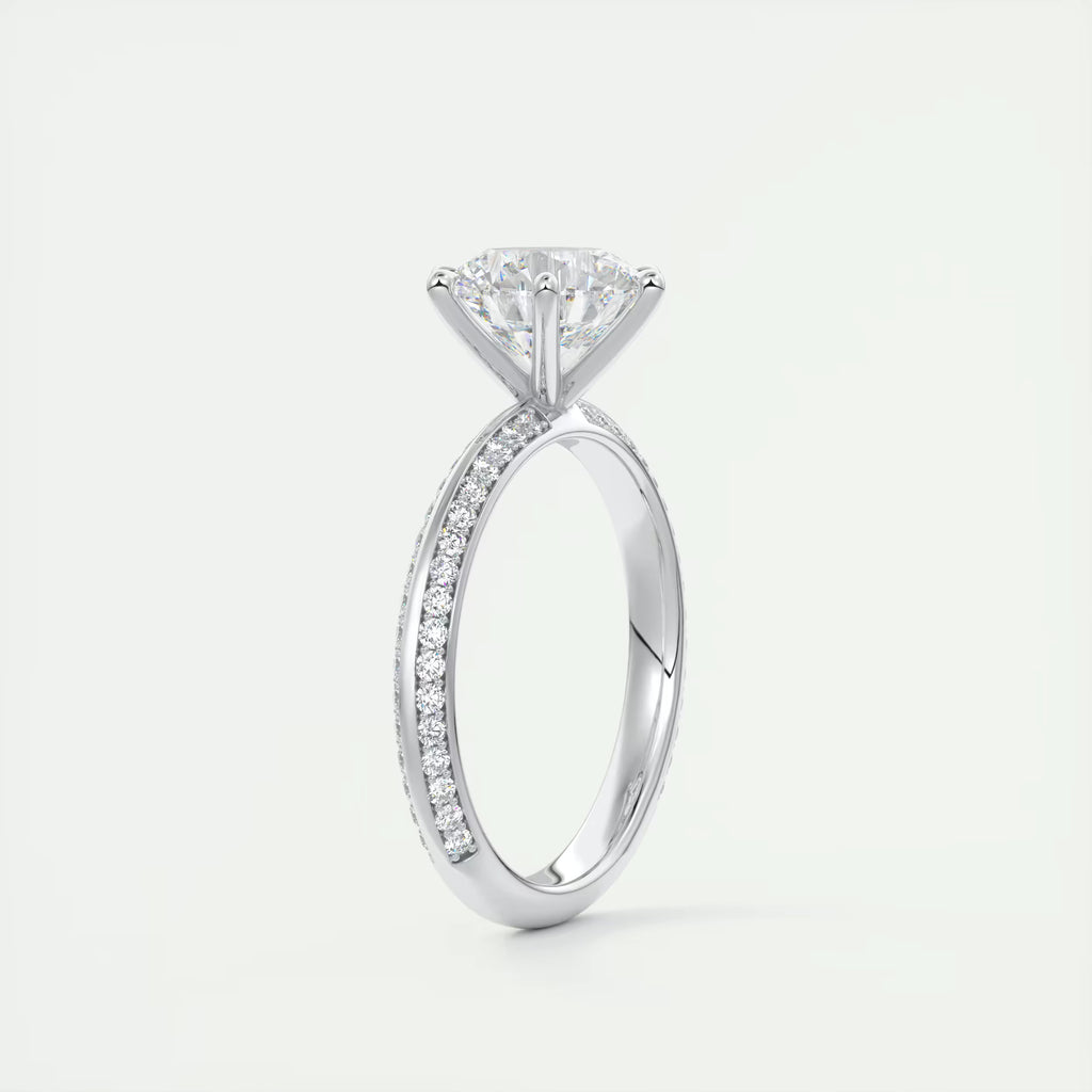 2.00 Ct Round Solitaire Loren Pave Engagement Ring